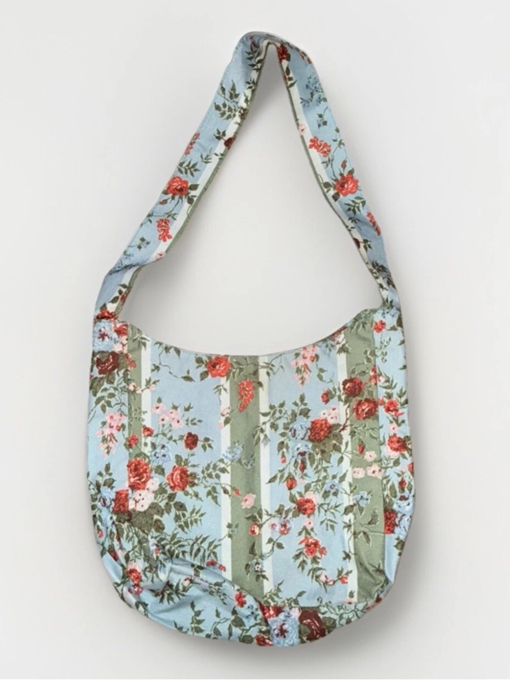 Beach Bag Textile Floral Polyester On Magnet Shoulder Purse Vacation Foldable